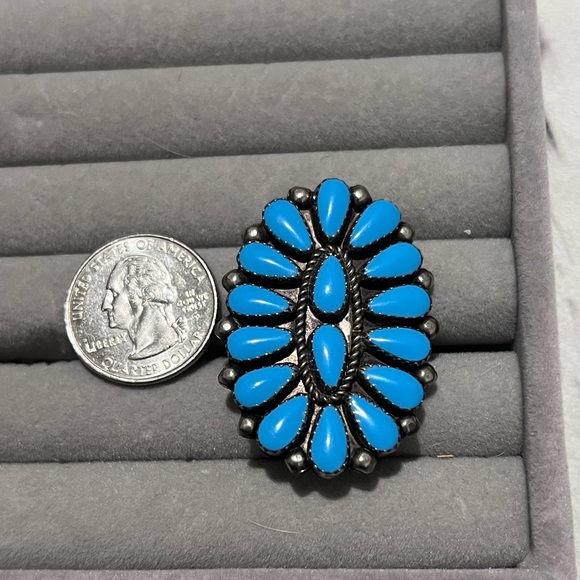 Turquoise cluster ring - Picture 4 of 7